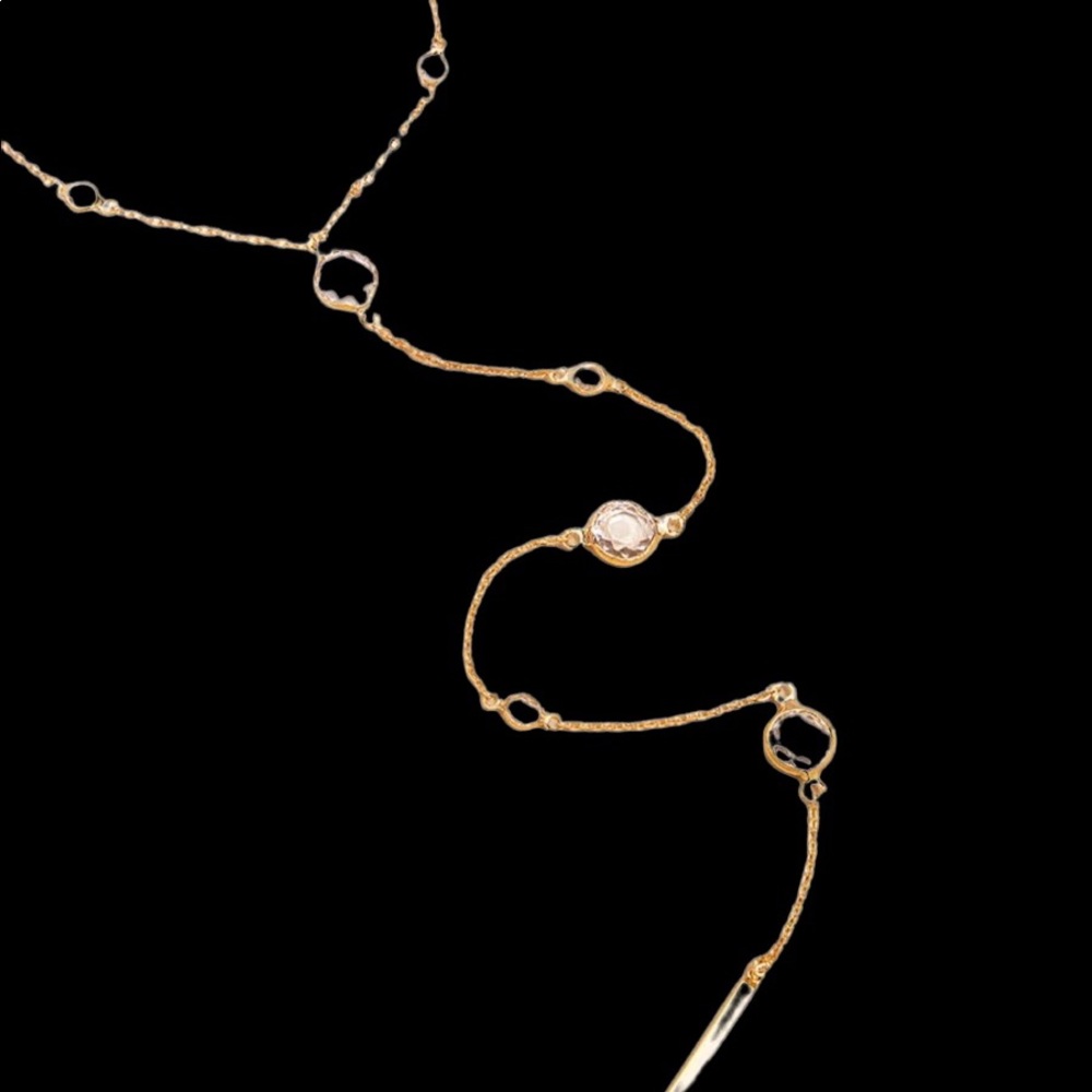 Crystal Drops Y-Shaped Necklace